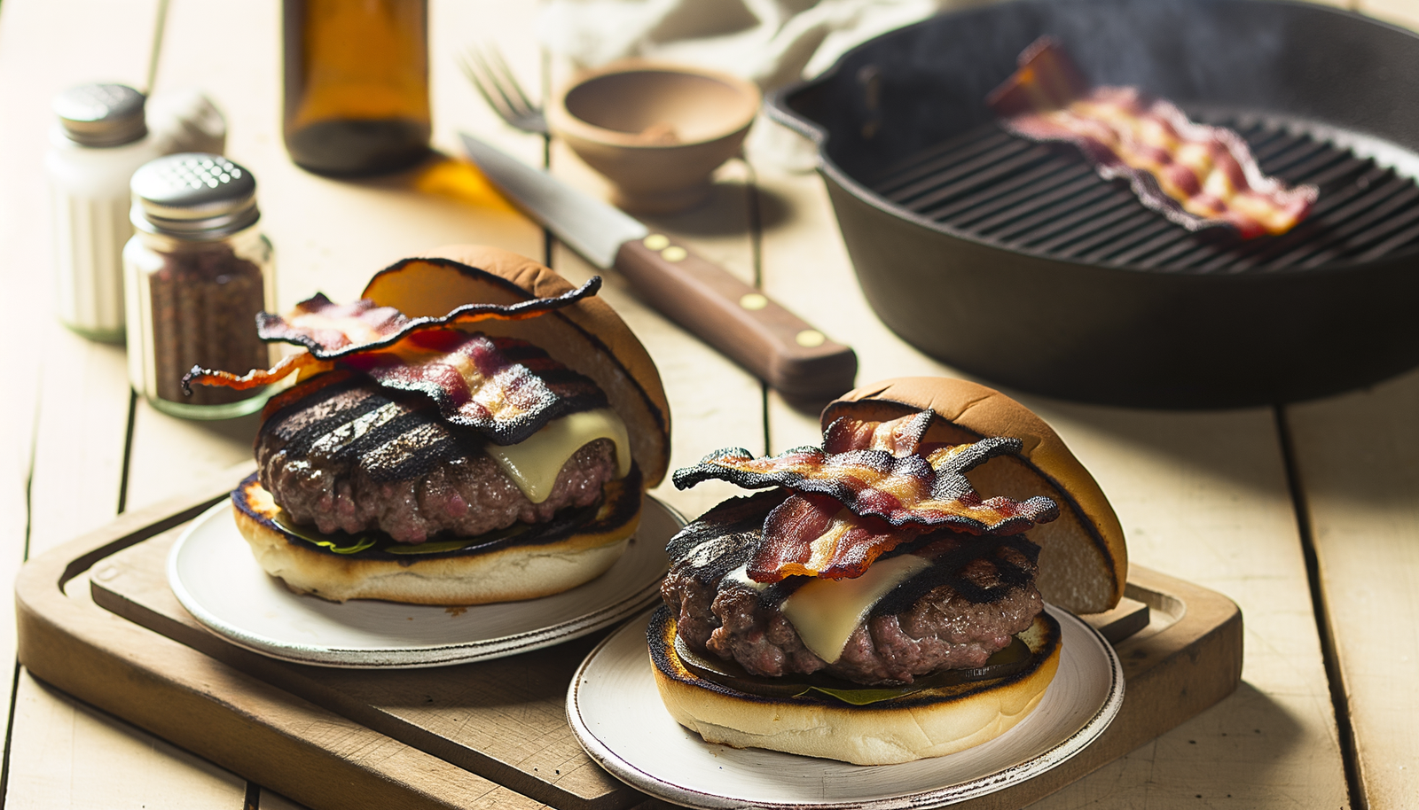 Grilled Applewood-Smoked Bacon Burgers - Connecticut Style