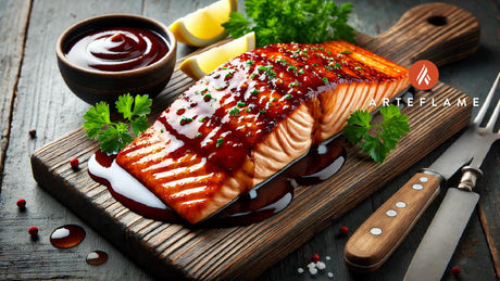 Kinder's Honey BBQ Sauce Grilled Salmon on Arteflame Grill