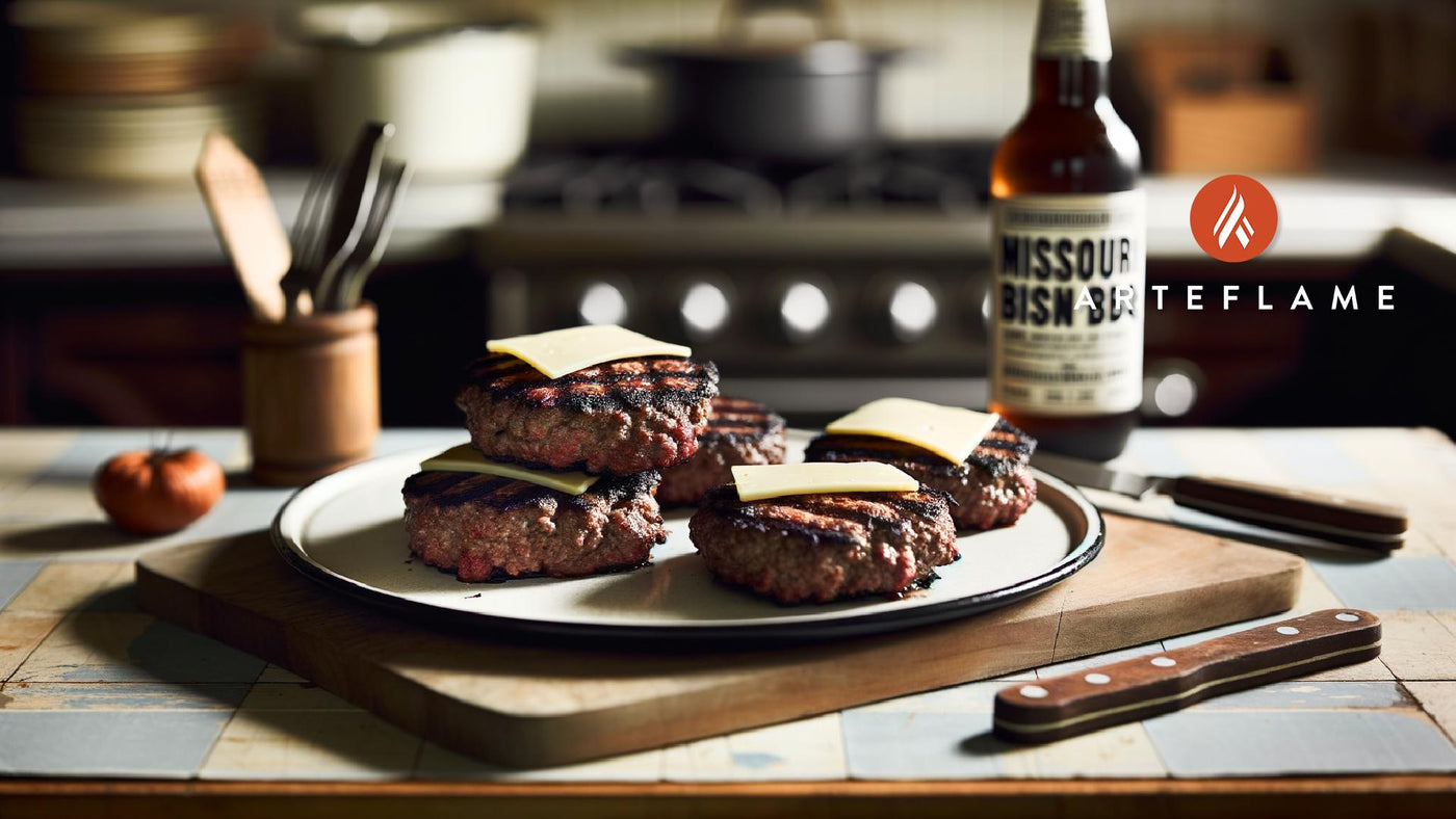 Missouri BBQ Bison Burgers with Monterey Jack