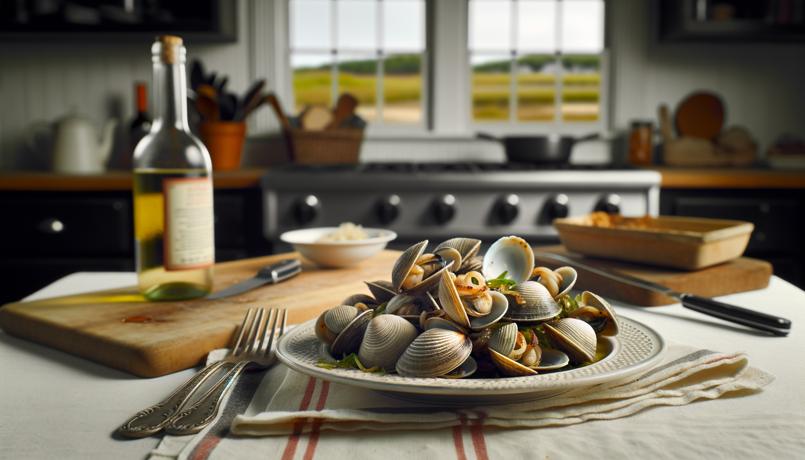 Connecticut Grilled Littleneck Clams with White Wine