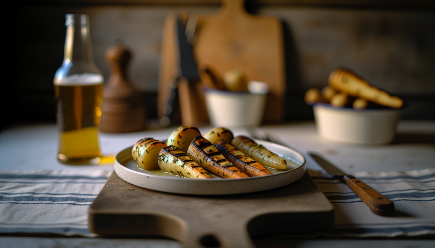 Swedish Grilled Parsnips with Nordic Herb Butter