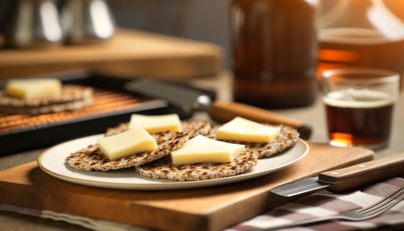 Grilled Scottish Oatcakes with Cheese