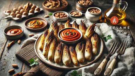 Spanish Grilled Calcots with Romesco Sauce