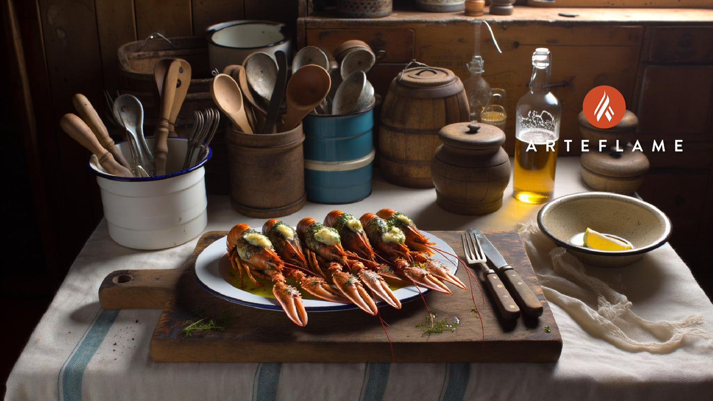 Grilled Scottish Langoustines with Herb Butter