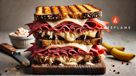 Grilled Pastrami Reuben Sandwich on the Arteflame