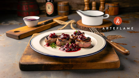 German Grilled Venison Medallions with Cranberry Sauce