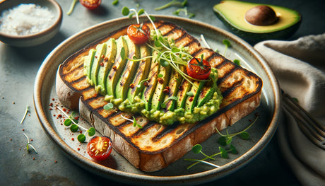 a slice of grilled avocado toast