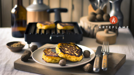 French Grilled Black Truffle Polenta Cakes