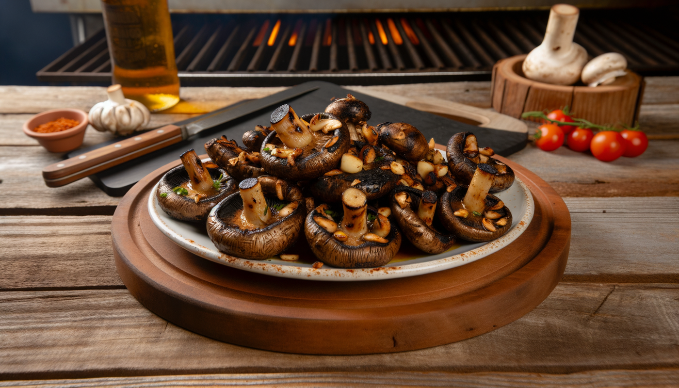 Portuguese Marinated Grilled Mushrooms