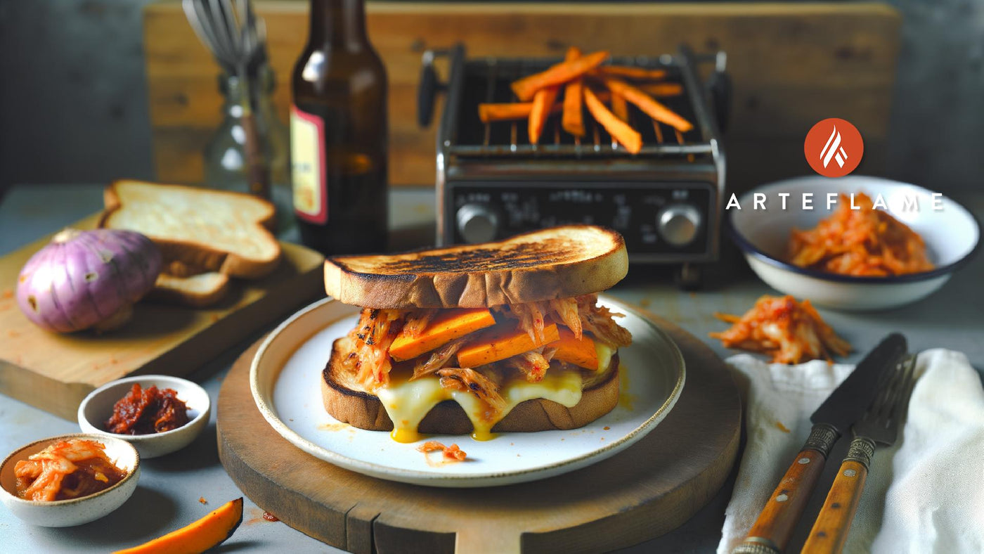 Korean Sweet Potato Kimchi Grilled Cheese