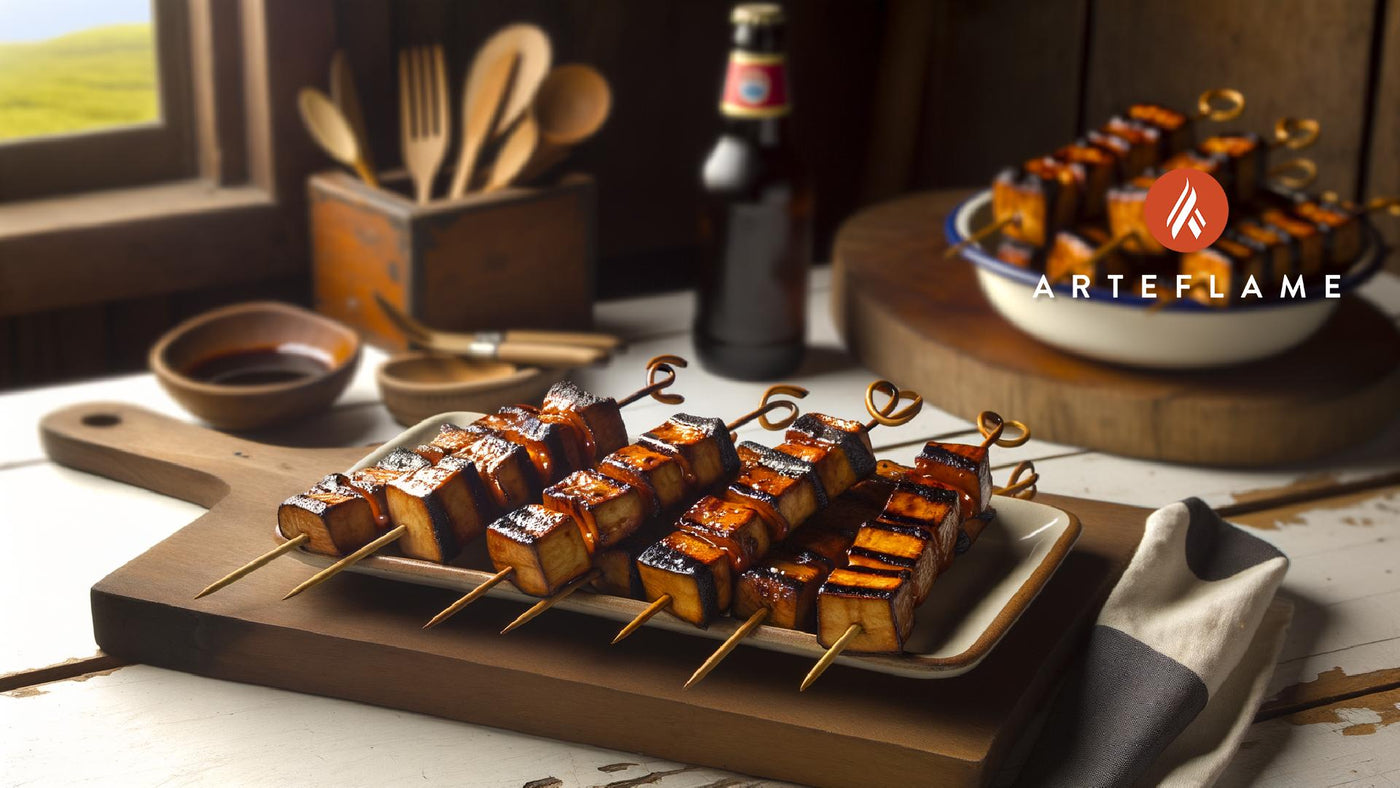Hawaiian BBQ Soy Glazed Tofu Skewers