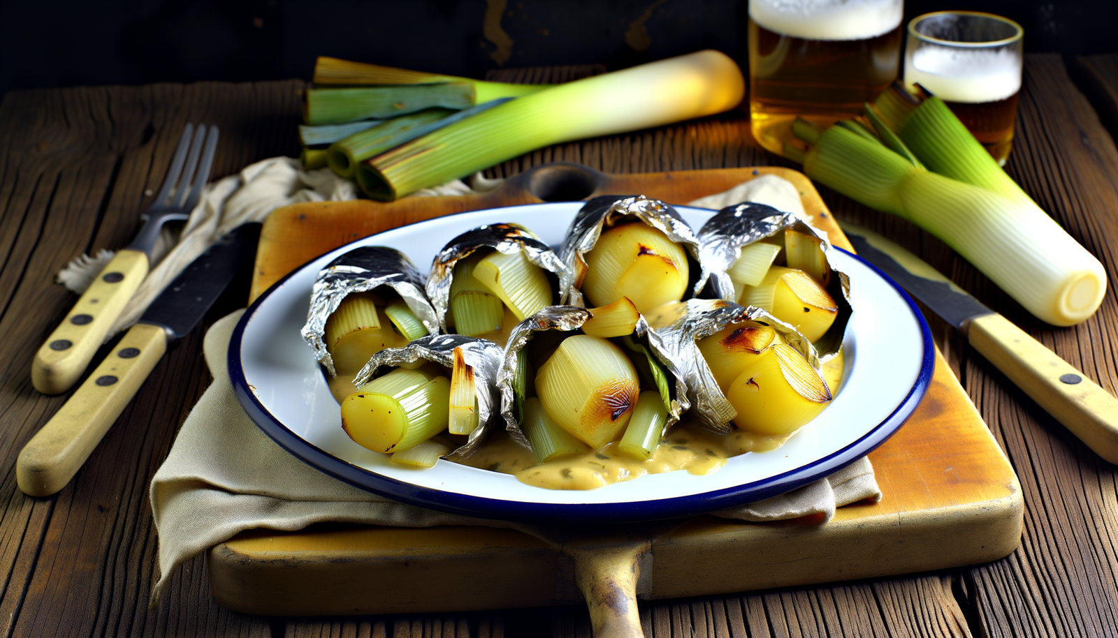 Belgian Smoky Leek and Potato Parcels on the Arteflame