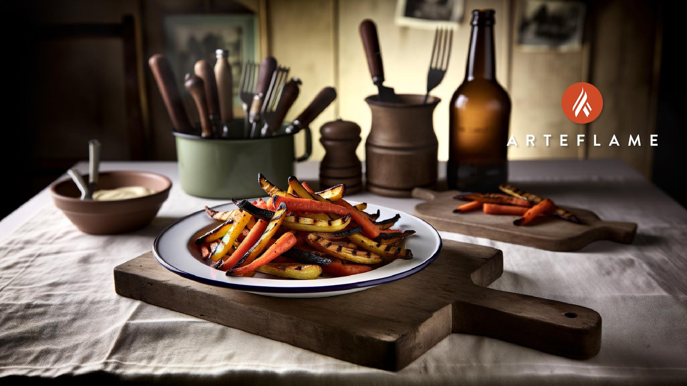 Polish Charred Carrot and Parsnip Fries on Arteflame