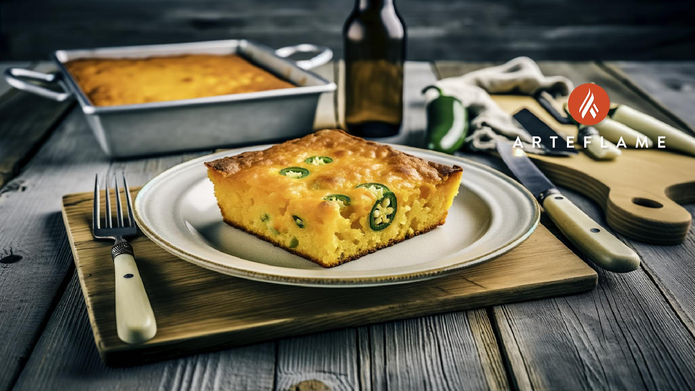Ohio Cheesy Cornbread on the Arteflame Grill