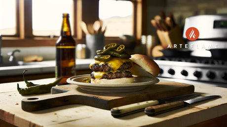 Colorado Hatch Green Chili Cheeseburgers on the Arteflame Grill
