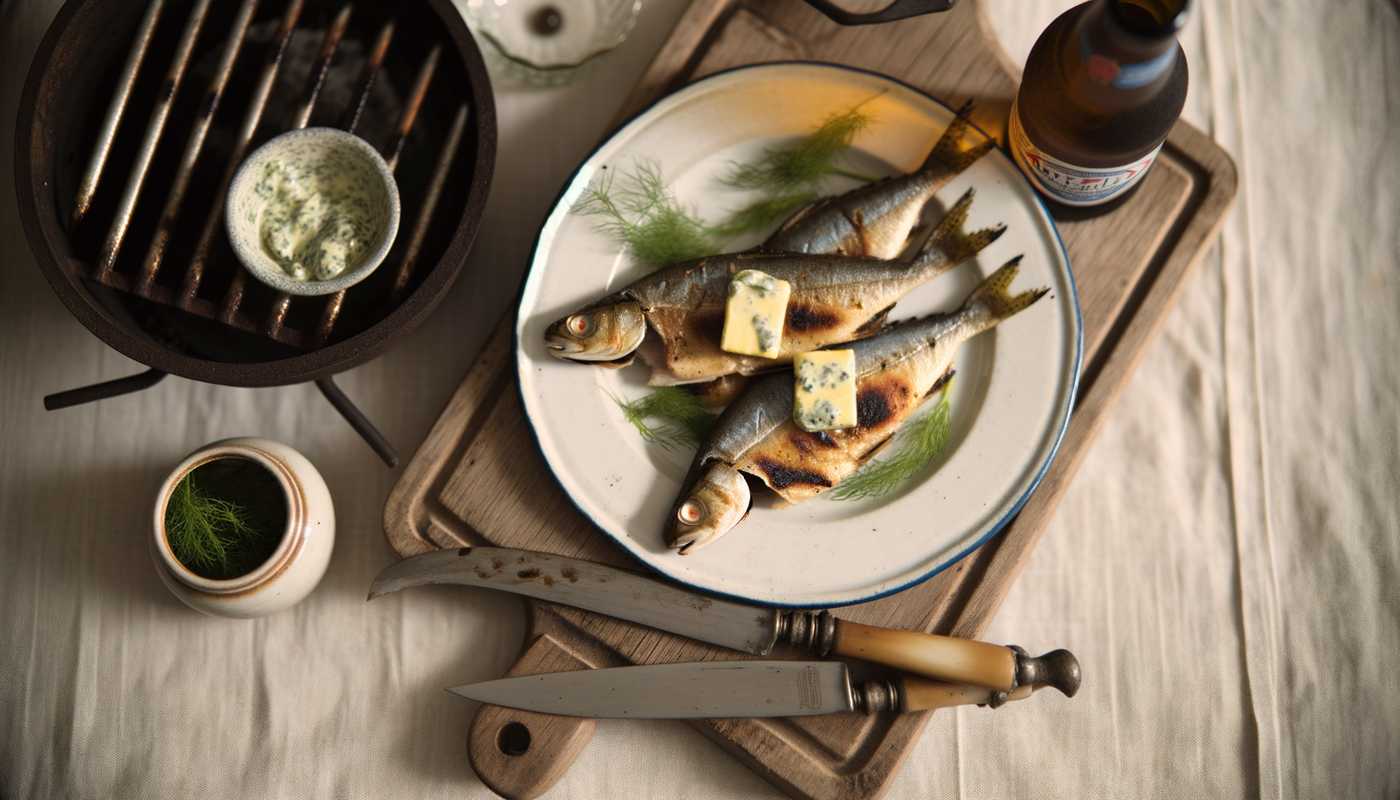 Swedish Grilled Vendace with Herb Butter