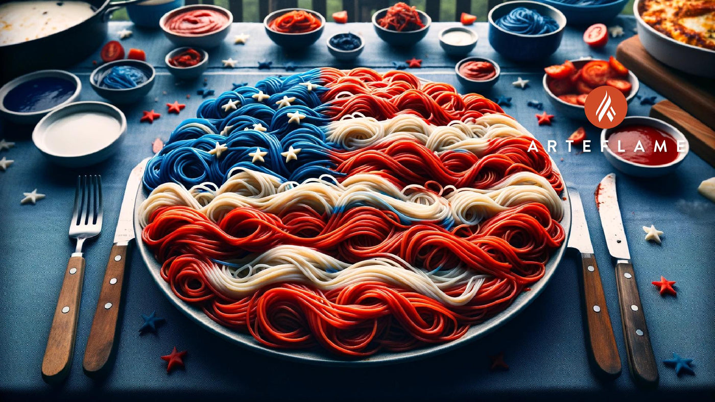 Red, White, and Blue Spaghetti Recipe on the Arteflame Grill