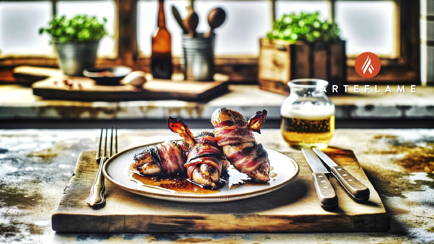 Grilled Kentucky Bacon-Wrapped Quail with Brown Sugar Glaze