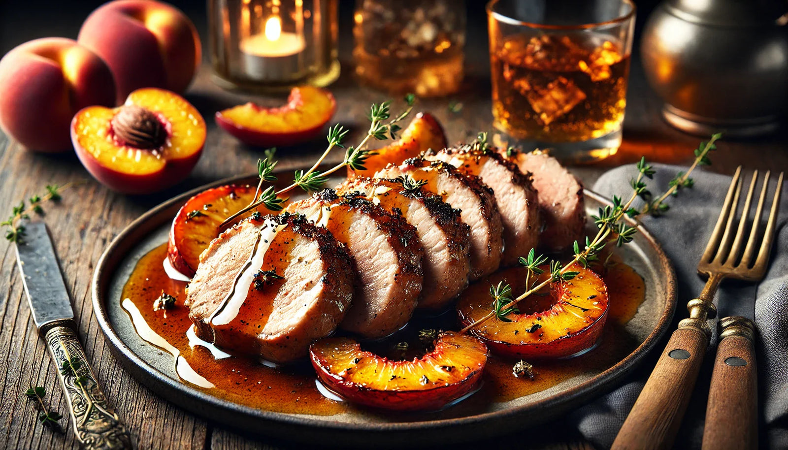 Alabama Peach Bourbon Glazed Pork Tenderloin