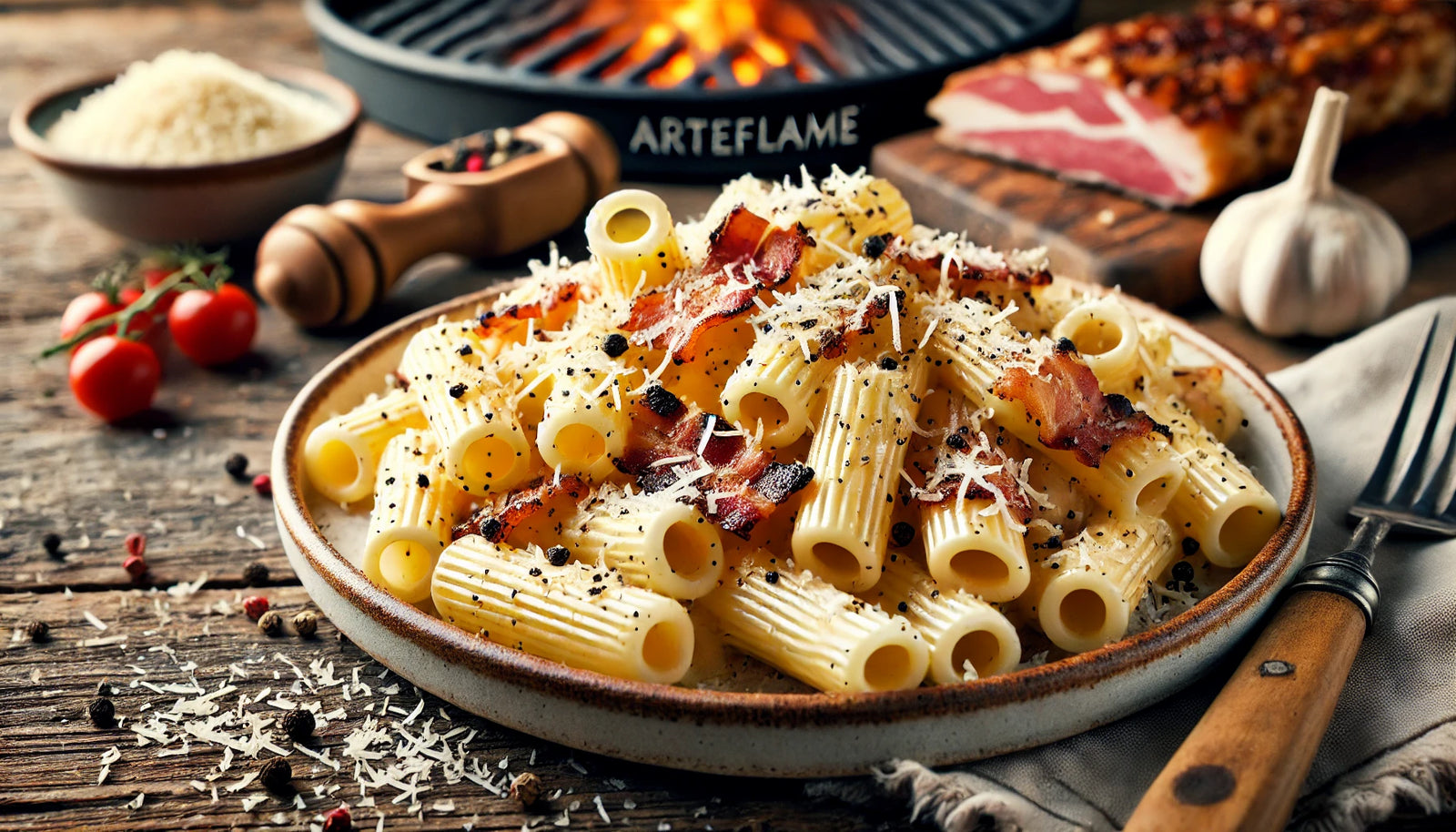 Smoky Alla Gricia Pasta with Guanciale