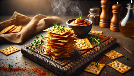 Thin, Crispy Cheese Crackers with a Golden Brown Finish