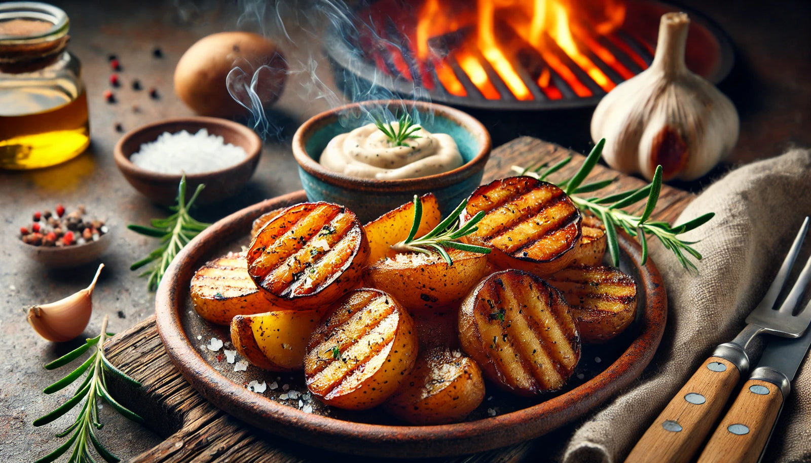 Crispy Grilled Potatoes with Golden Crust