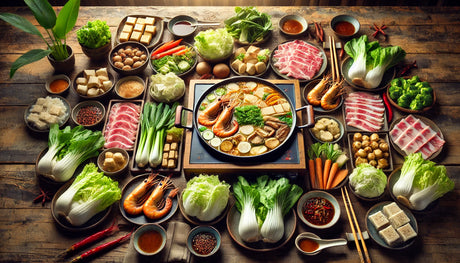 Smoky Grilled Hot Pot with Proteins and Vegetables