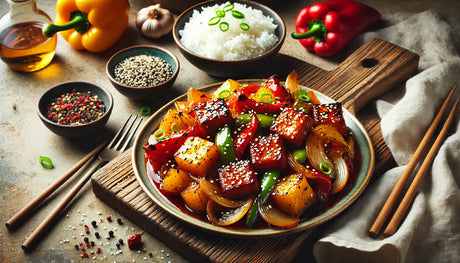 Smoky Sweet and Sour Pork with Grilled Vegetables