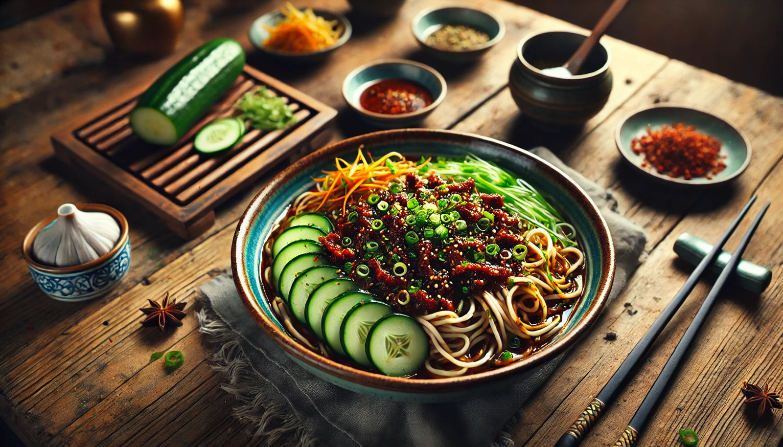 Smoky Zhajiangmian with Fresh Toppings