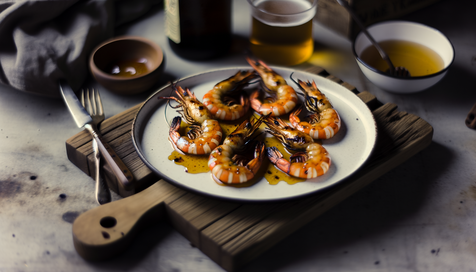 Grilled Alaskan Prawns with Honey Glaze