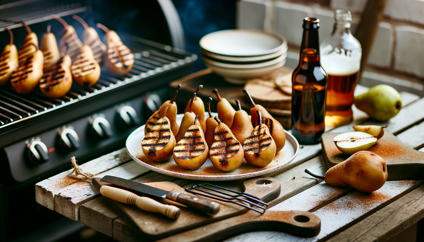 Danish Spiced Winter Pears on the Grill