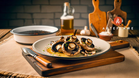Grilled Indiana Mushrooms with Garlic Butter