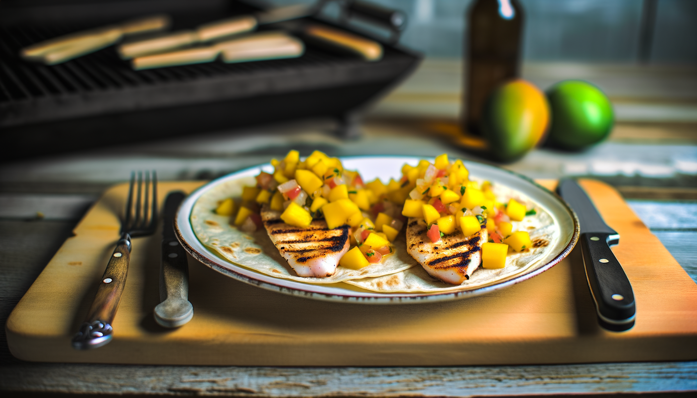 Florida Grilled Mahi Mahi Tacos with Mango Salsa