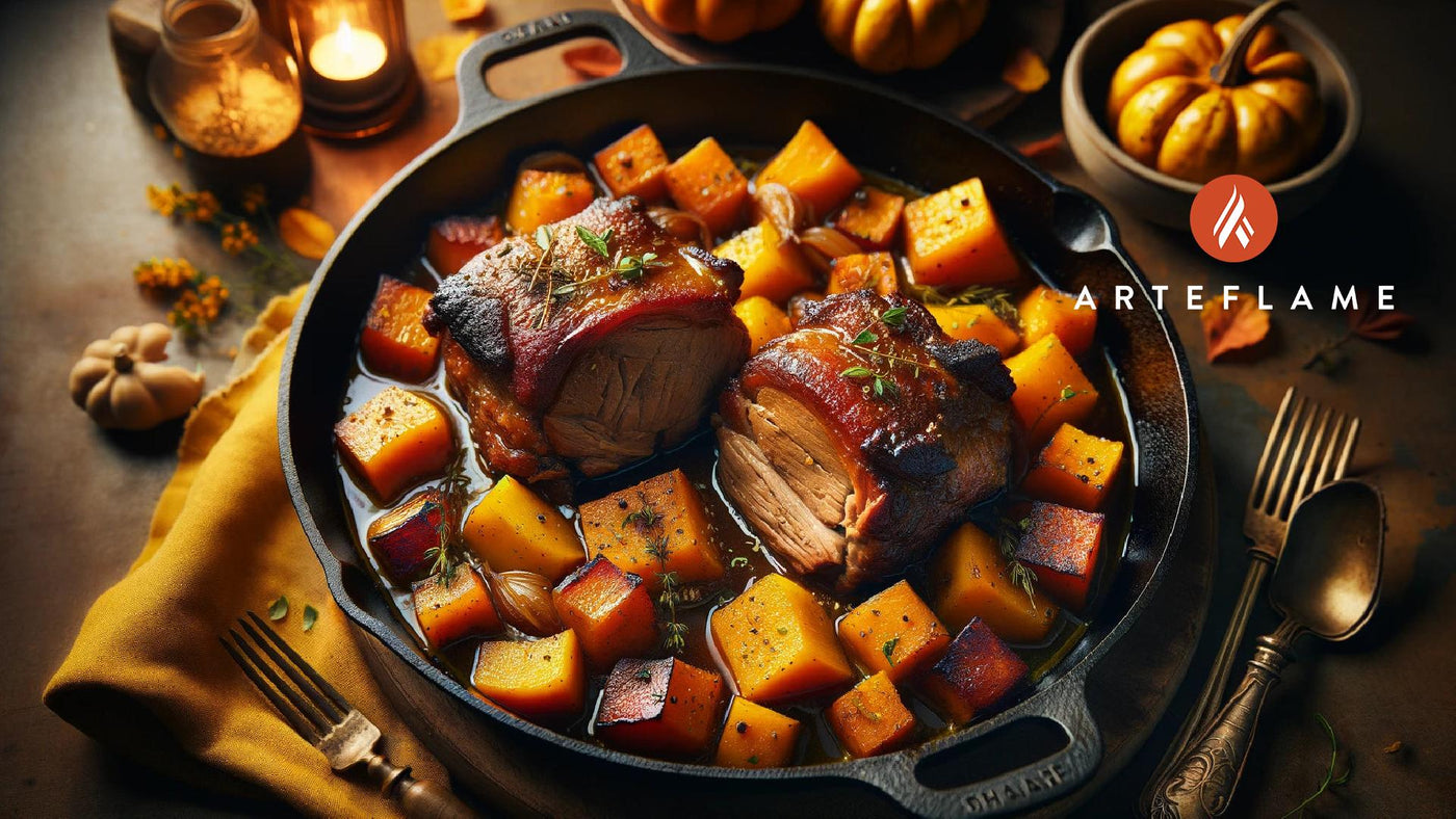 Cider Braised Pork Shoulder with Butternut Squash.