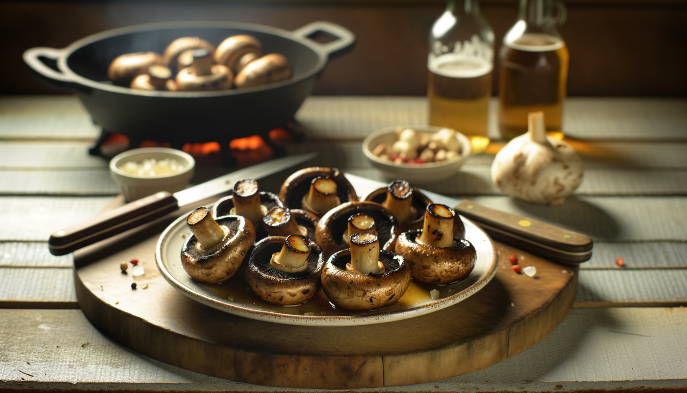 Grilled Iowa Mushrooms with Garlic Butter