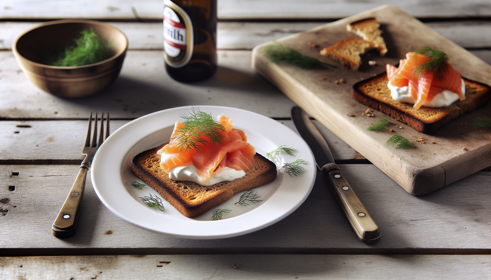 Swedish Griddled Rye Bread with Smoked Salmon