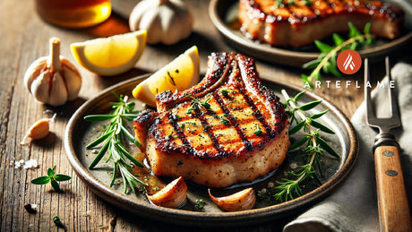 Grilled Pork Chops with Garlic and Herbs on the Arteflame