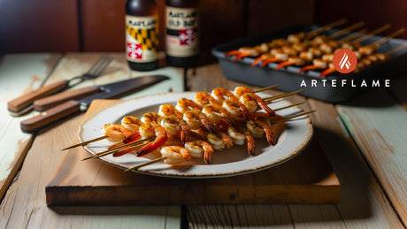 Maryland Old Bay Shrimp Skewers on the Arteflame Grill