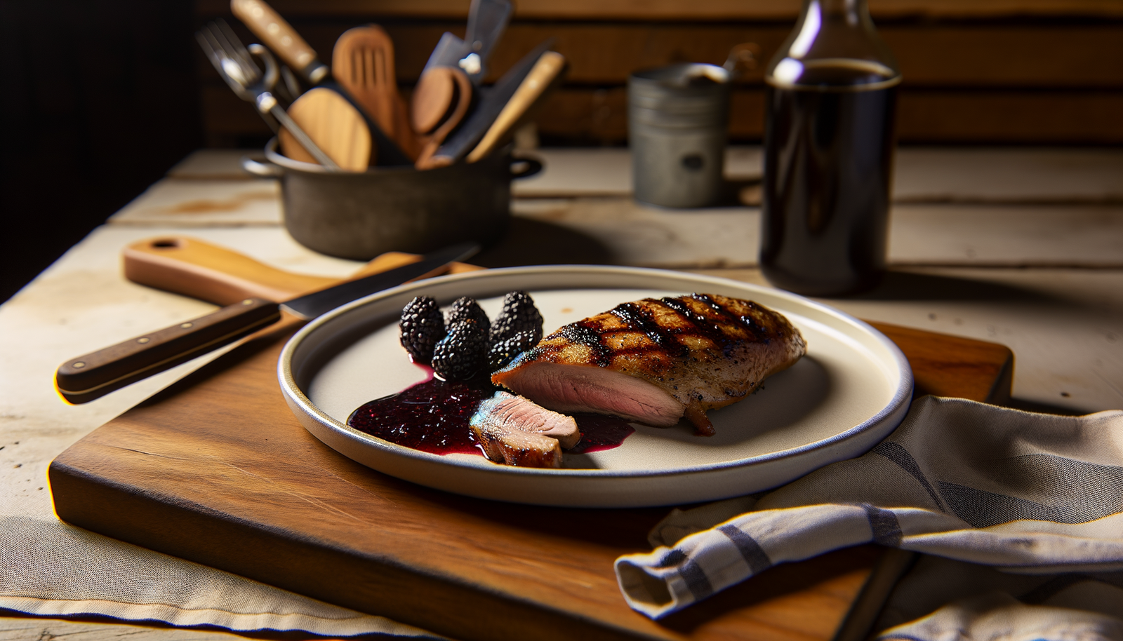 Arkansas Wild Duck Breast with Blackberry Glaze