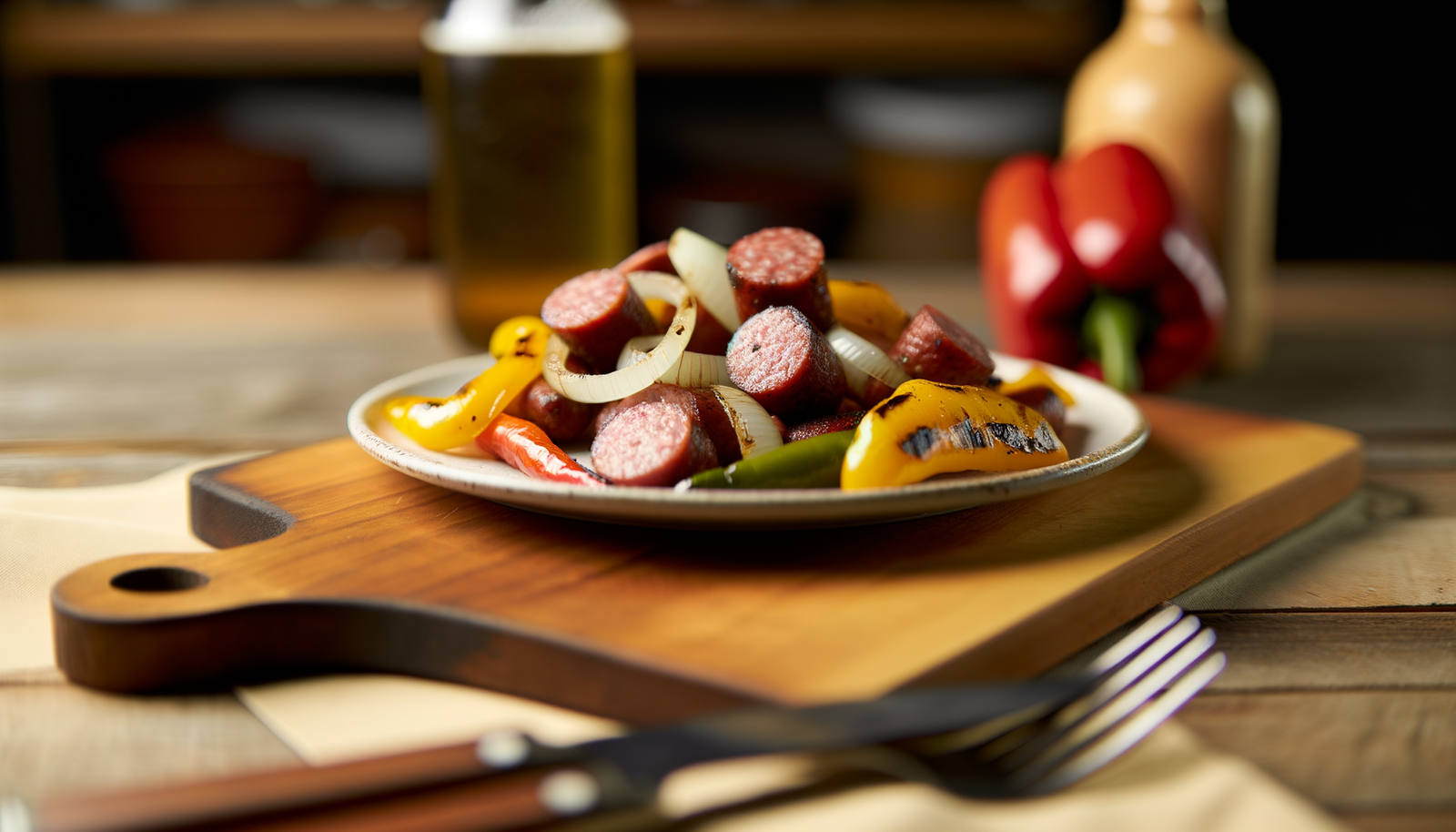 Arkansas Smoked Sausage and Peppers on the Arteflame