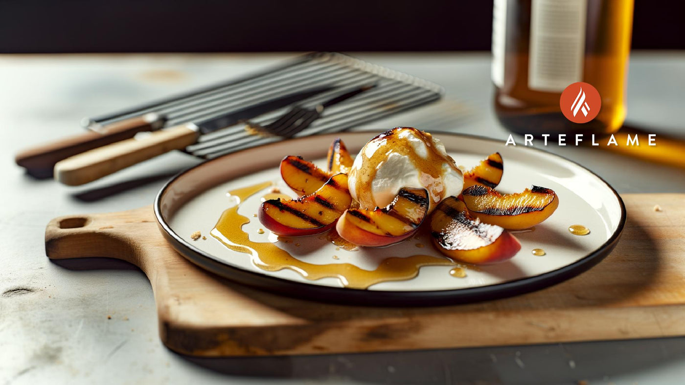 Grilled California Peaches with Honey & Mascarpone