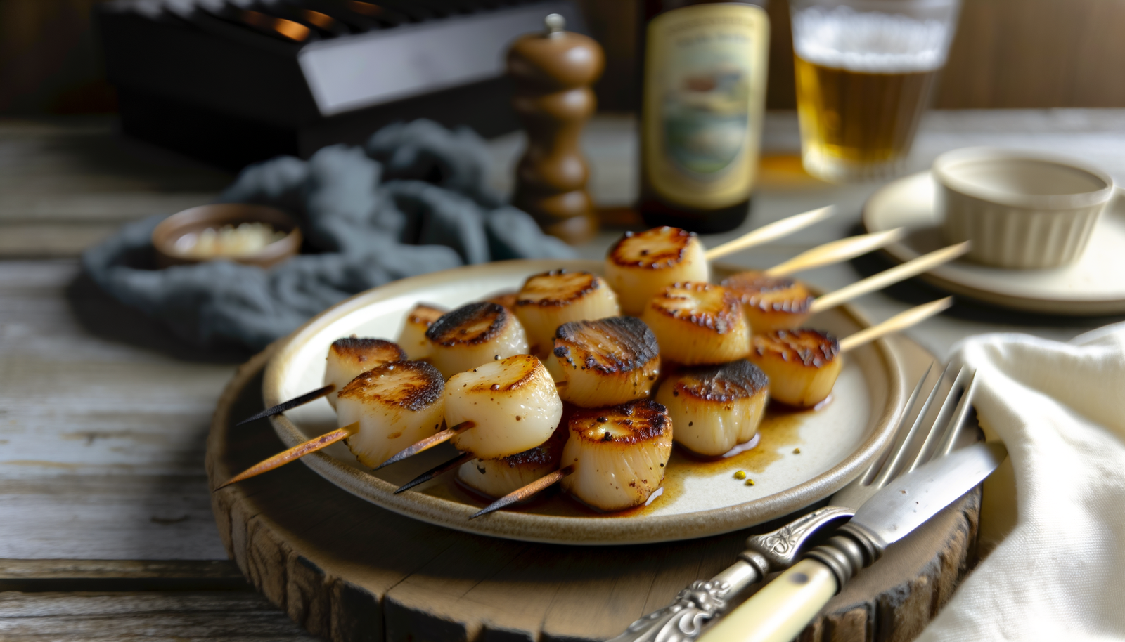 Grilled Alaska Scallop Skewers with Perfect Sear