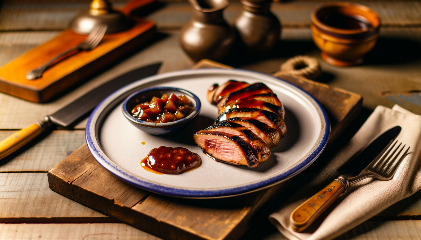 Spanish Grilled Duck Breast with Fig Sauce