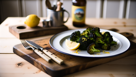 British Charred Sprouting Broccoli with Lemon