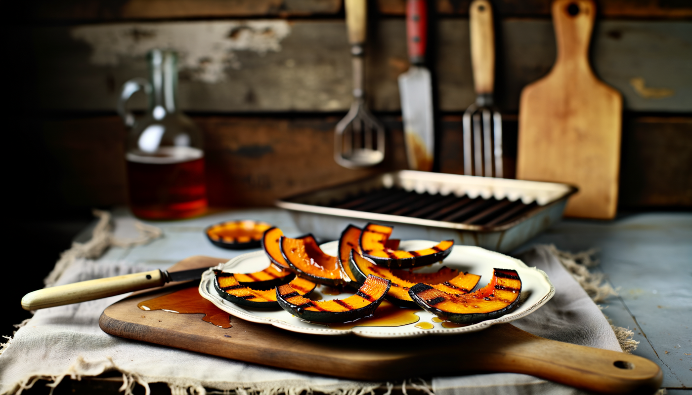 Danish Charred Pumpkin Slices with Maple Syrup