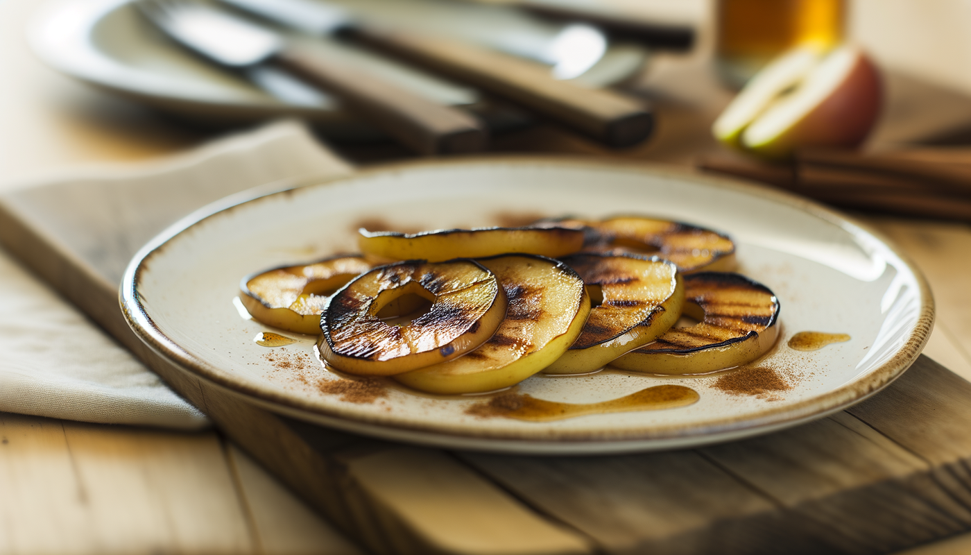 Danish Grilled Apple Slices with Cinnamon Caramelization