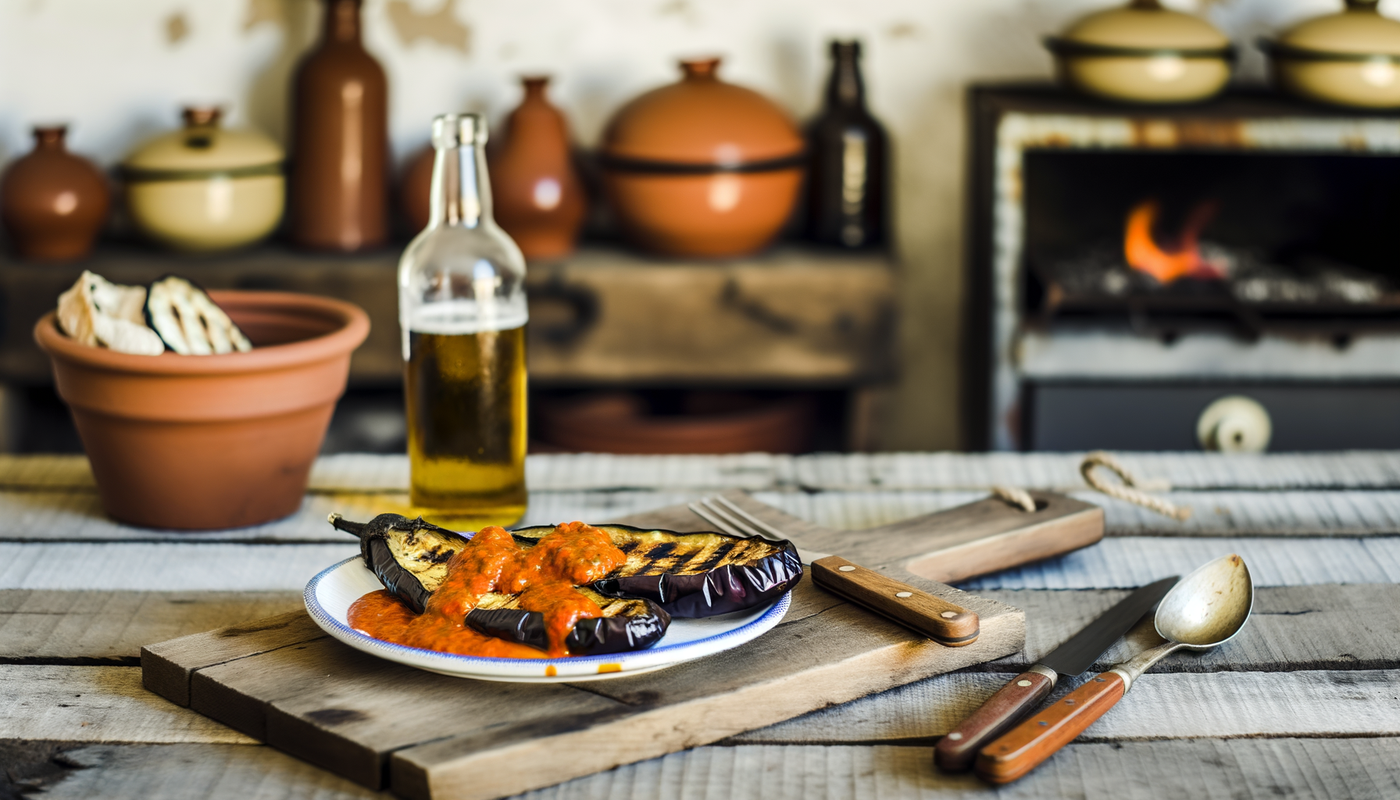 Portuguese Grilled Eggplant with Piri-Piri Sauce