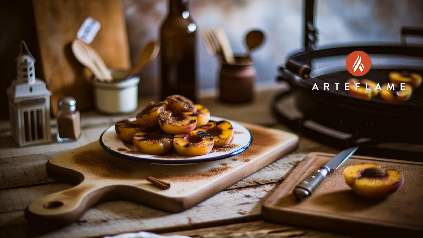 Grilled Missouri Peaches with Cinnamon Sugar