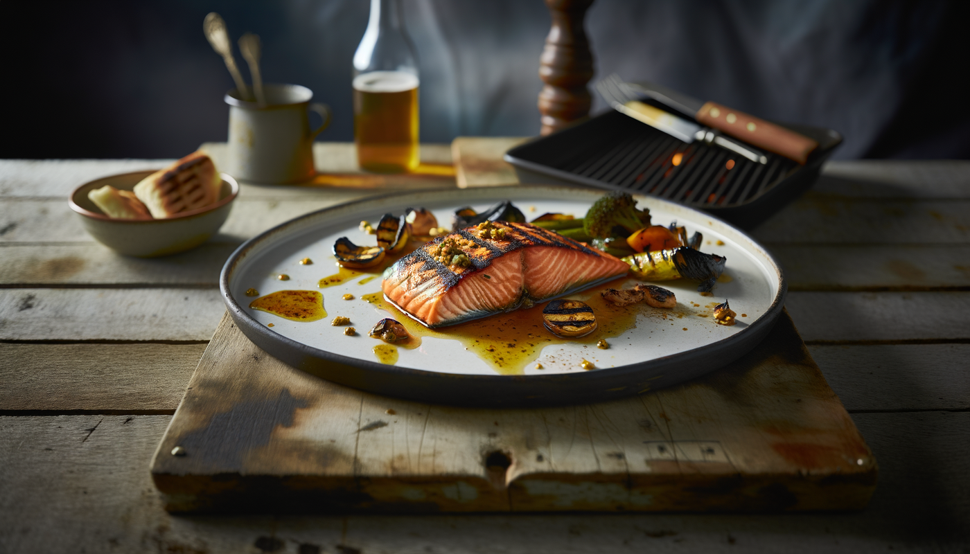 Scottish Salmon with Mustard and Honey Glaze