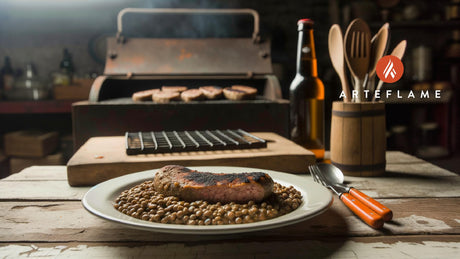 Grilled Italian Cotechino with Lentils